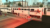 Missing railroad crossing barriers in LS