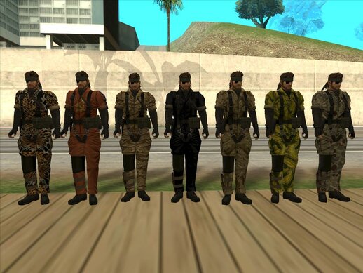 Naked Snake (with bandana, eyepatch and all camouflages) from Metal Gear Solid 3: Snake Eater
