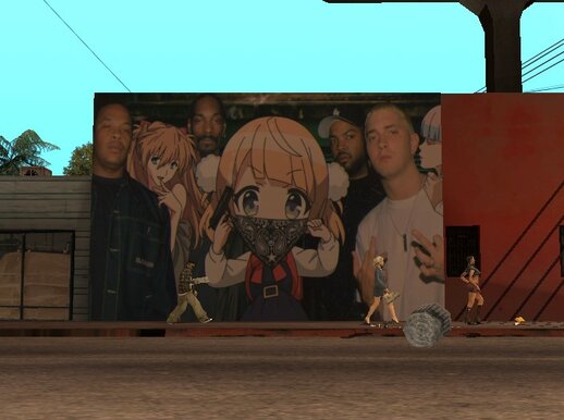 Loli Gang, Anime Girl, Gangster Rapper Wall