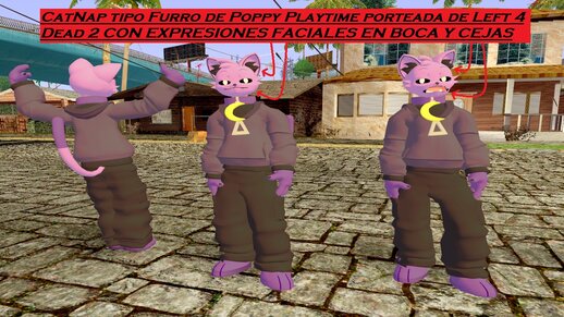 CatNap tipo Furro de Poppy Playtime porteada de Left 4 Dead 2 CON EXPRESIONES FACIALES EN BOCA Y CEJAS
