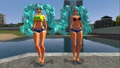 Hatsune Miku Brasileña o Brazilian Miku CON EXPRESIONES FACIALES EN BOCA Y CEJAS con Variantes 4 camisetas y sin camiseta