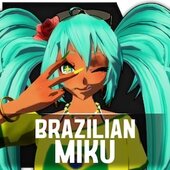 Hatsune Miku Brasileña o Brazilian Miku CON EXPRESIONES FACIALES EN BOCA Y CEJAS con Variantes 4 camisetas y sin camiseta