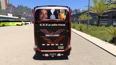 La Culioneta o Real Tuck Bus 1 Marcopolo Paradiso G7 1200 4x2 Mercedes Benz O500RS con Carroceria Real Team y temática de la plataforma de Streaming Kick
