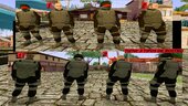 Pack de Soldados tipo Swat y Marine de la Corporación Umbrella tipo GTA 5 MORENO CON 2 TIPOS DE ROSTROS Y BLANCO CON 3 TIPOS DE ROSTROS Y TIPOS DE CHALECO NORMAL Y CAMUFLADO 