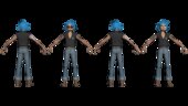 Siendokam con el estilo Russel Hobbs de Gorillaz de colaboración de Fortnite CON EXPRESIONES FACIALES EN BOCA Y CEJAS con el collar icónico de Kam Requilia de la muerte de harry potter y Pelo largo y Sin Pelo también todo en uno