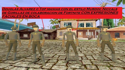 Douglas Alvarez o Top manias con el estilo Murdoc Niccals de Gorillaz de colaboración de Fortnite CON EXPRESIONES FACIALES EN BOCA