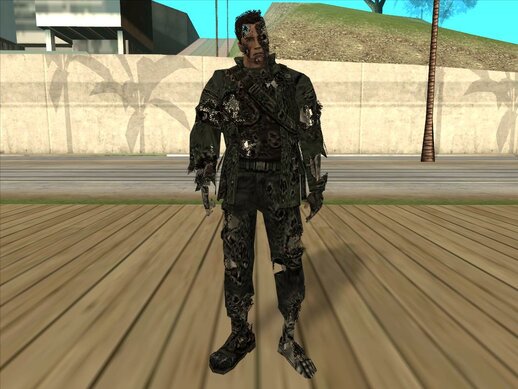 T-850/Arnold Schwarzenegger (damaged and with costume 1) from Terminator 3: The Redemption (Gamecube)