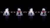 Human Hornet de  Hollow Knight Silksong con y sin arma en su mano izquierda todo en uno